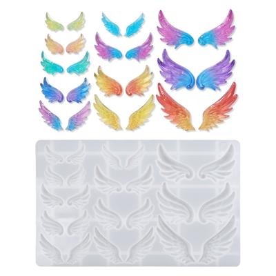 Mirrored Surfaces Angel Wing Silicon Mold for Crystal Resin Projects Easy Demoulding Halloween Decoration Mould