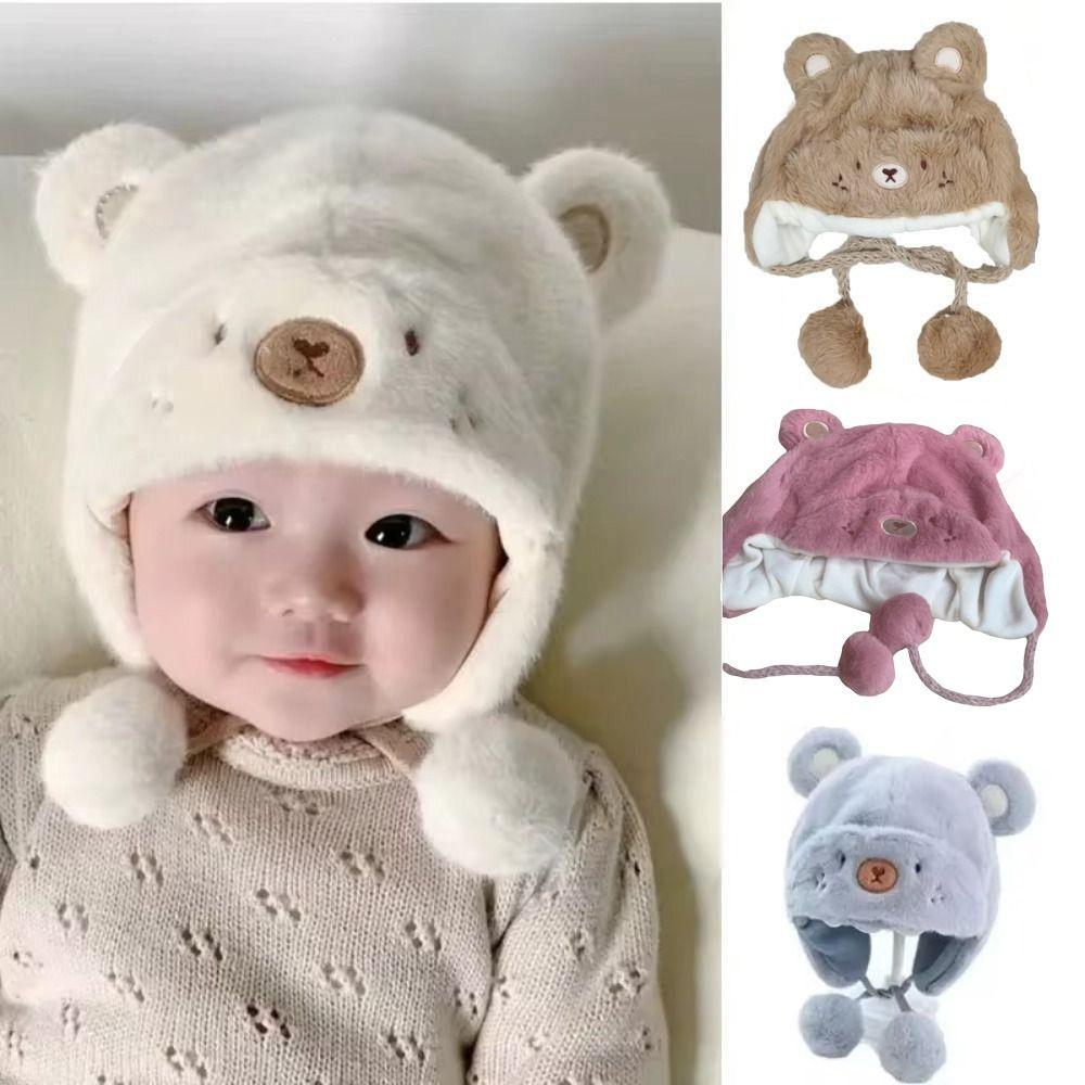 Warm Newborn Bonnet Hats Soft Boys Girls Beanie Cap Cute Baby Bear Hats  Kids