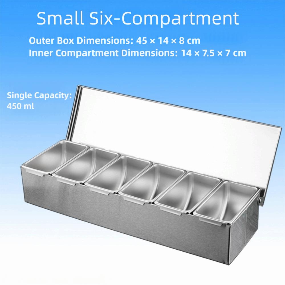 Stainless Steel Seasoning Box 3/4/5/6 Gird with Lid Kitchen Spiece Storage Box Easy to Clean Removable