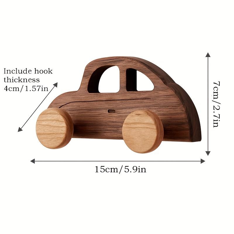 1pc/4pcs set of wooden car wall hanging hook, solid wood wall hook, punched fixed wall coat and hat hook Senior creative wall hanging car class