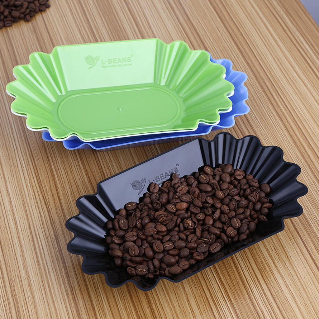 Plastic Plate Coffee Bean Snack Oval Plate Dessert Fruit Tray Picnic Tableware for Party Wedding Candy Food Display
