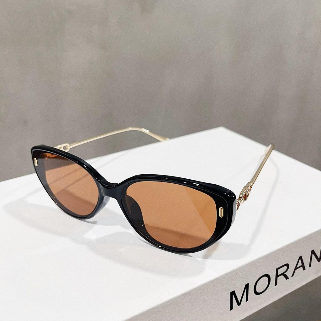 Women's Tea-Colored Cat-Eye Sunglasses with UV Protection