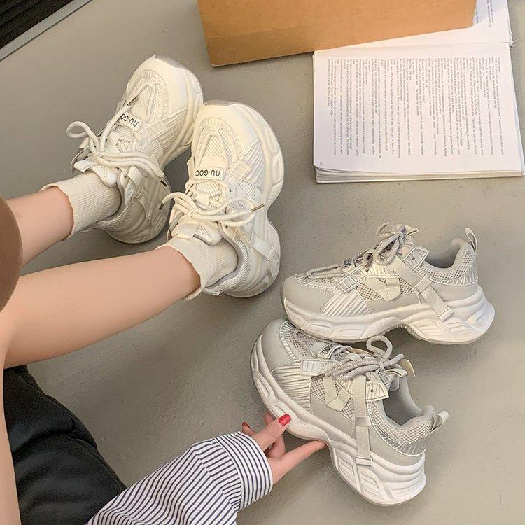 [Youshilai] Thick-soled heightening dad shoes for women's spring 2025 new small thick-soled casual sports shoes