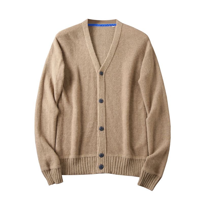 Italian Order! Ultra-Fine Fleece + Alpaca Wool! High End Men's Autumn and Winter V-neck Knit Cardigan Sweater Outerwear