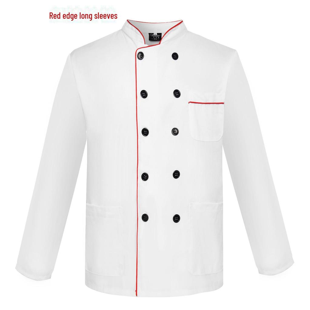 "Unisex Long Sleeve Chef Uniform for Autumn & Winter - Ideal for Hotels, Restaurants, and School Canteens"