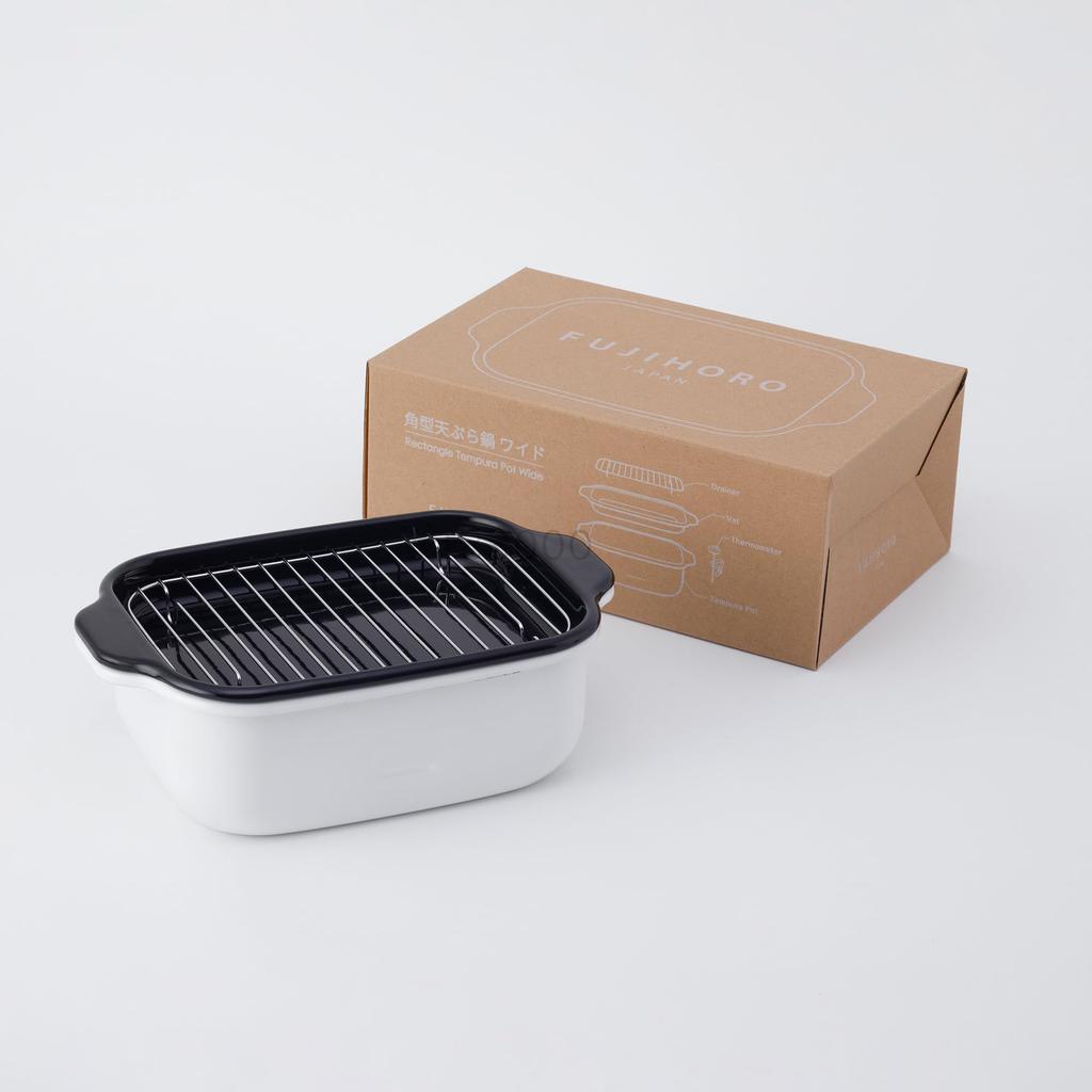 Fuji Emaille Quadratische Tempura Pfanne, Breit, TP-22K.W