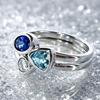 Fashionable European and American Irregular Three-color Stone Date Ring for Women