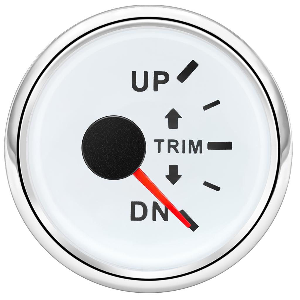 12~24V 2"52mm Marine Trim Gauge Trim Tilt Indicator Up Down IP67 Waterproof Outboard Boat Trim Mete with Red LED Pointer