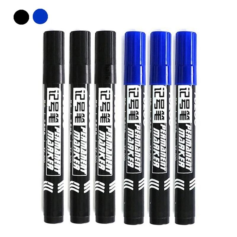 

6Pcs Oily Waterproof Permanent Fine Point Paint Red/Black/blue Marker Pens for Tyre Markers Signature Pen Stationery Supplies