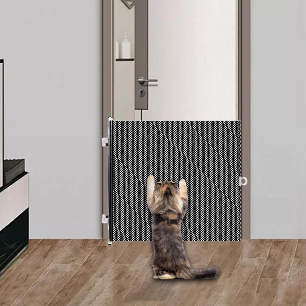 Expandable Cat and Dog Safety Gate Retractable Pet Gate, Portable Stair and Hallway Gate Prevents Babies DogsCats from Crossing