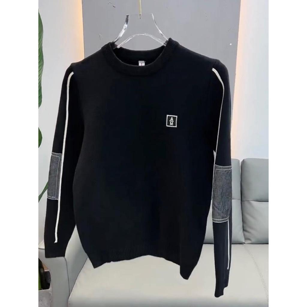 Men's 2025 Striped Knit Sweater - Round Neck, Long Sleeve, Versatile Casual Top for Autumn/Winter