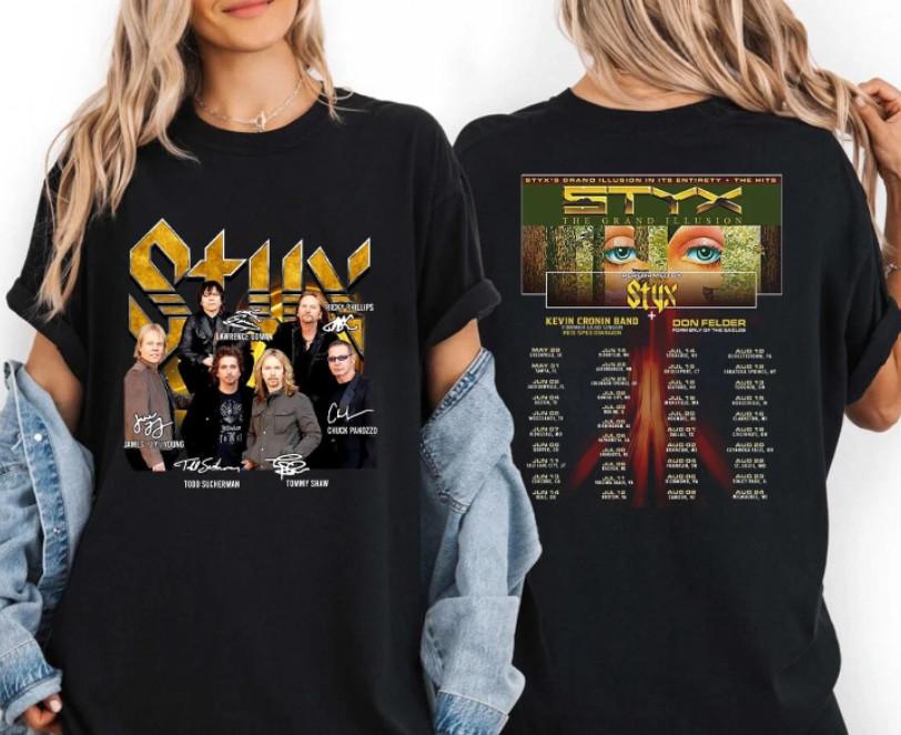 2026 Styx Band the Grand Illusion Tour Concert Music Double Sided T-Shirt S