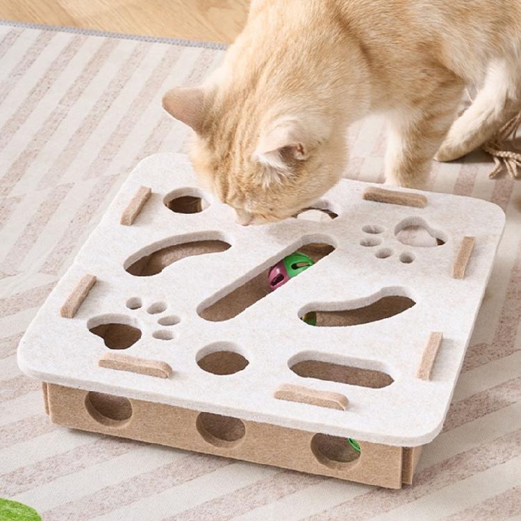 Decorative Cats SelfTeasing Box Maze Puzzle Toy with Bells Ball Cats Cognitive Development And Hunting Exercise