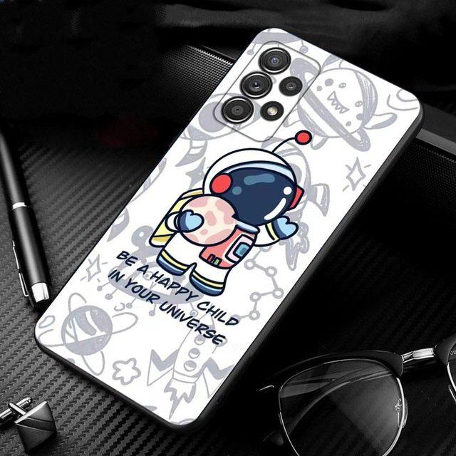 Niedliche Cartoon-Astronauten-Hülle für Samsung Galaxy A51 A71 A01 A11 A21 A21s A31 A41 A72 A52 A42 A32 A22 A12 A02 A02s F42 Handyhülle