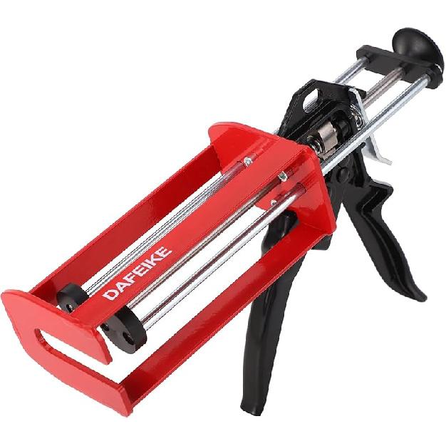Epoxy Gun Dual Component Caulking Gun Manual Double Cartridge Caulk Gun Panel Bond Adhesive Applicator for 200 ml/6.75 fl oz Mix Ratio 1:1 and 2:1 400ml