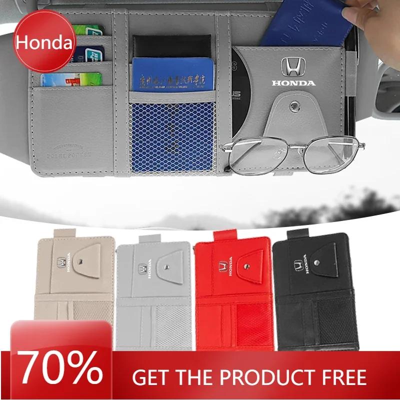 FIT Car New Honda Car Glasses Storage PU Leather Multi-Function Sun Visor Point Organizer Storage Pocket For Honda Fit Jazz Acc