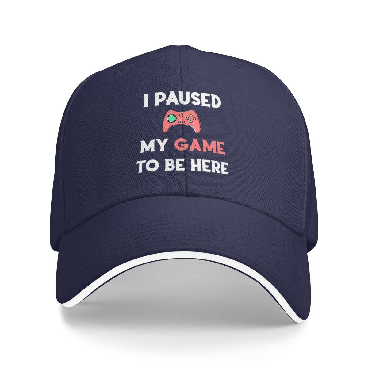 

I Paused My Game To Be Here Game Controller Baseball Caps Snapback Baseball Hats Breathable Casual Casquette for Men And Women One Size