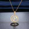 316L Stainless Steel 26 Letters A-Z Necklace NEW Crystal Rhinestone Necklaces for Women Wedding Valentine's Day Gifts