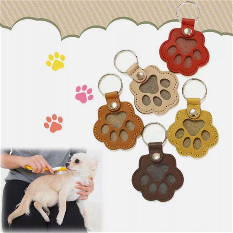 Leather Memorial Keychain Creative Handmade Homemade Pet Hair Storage Ornament Cute Multifunctional Portable Bag Pendant