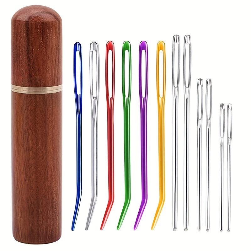 Curved Blunt-Tip Large-Eye Needle for Leather and Yarn DIY Projects