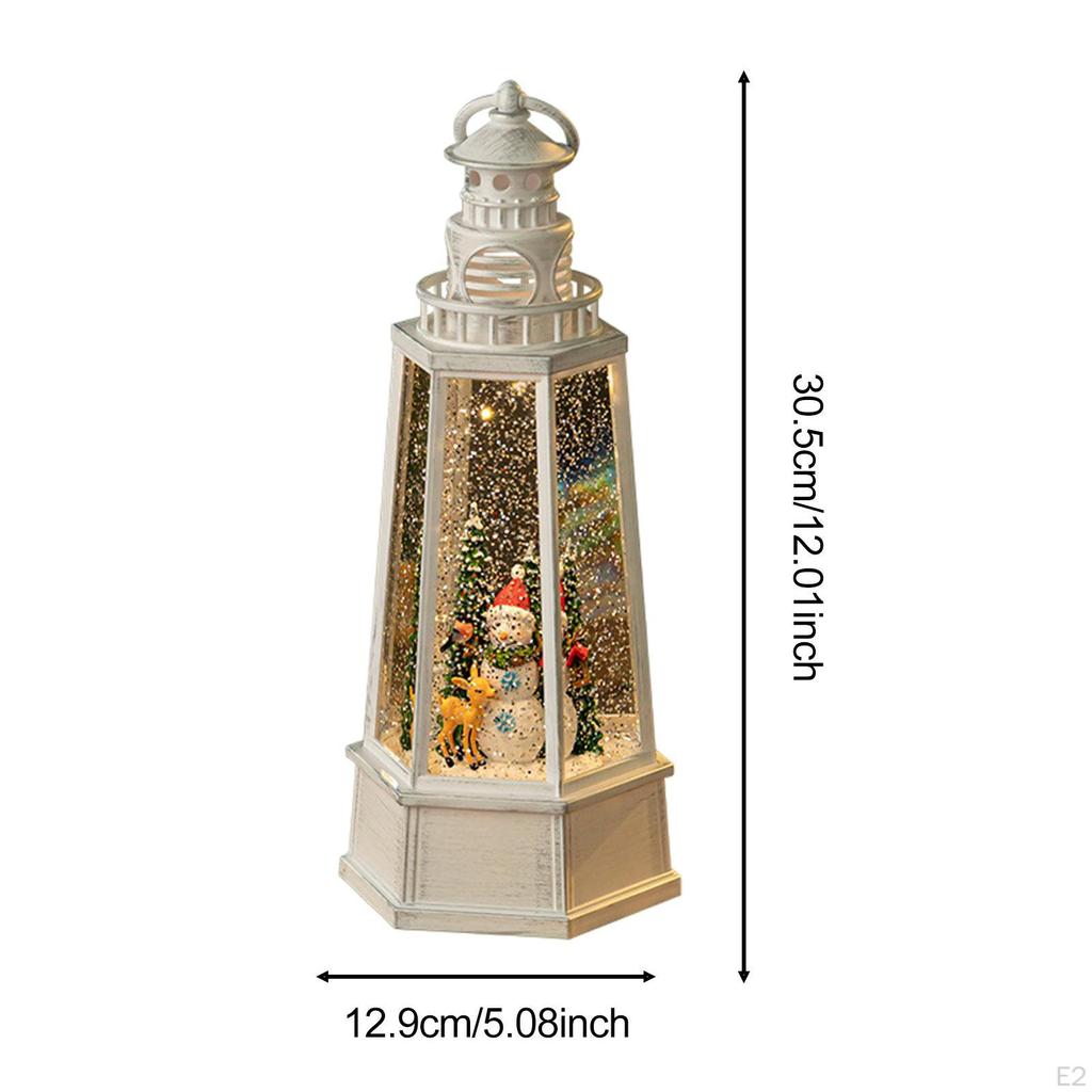 Christmas Music Box Centerpiece Wind Lamp Night Light Retro Ornament for Indoor Use