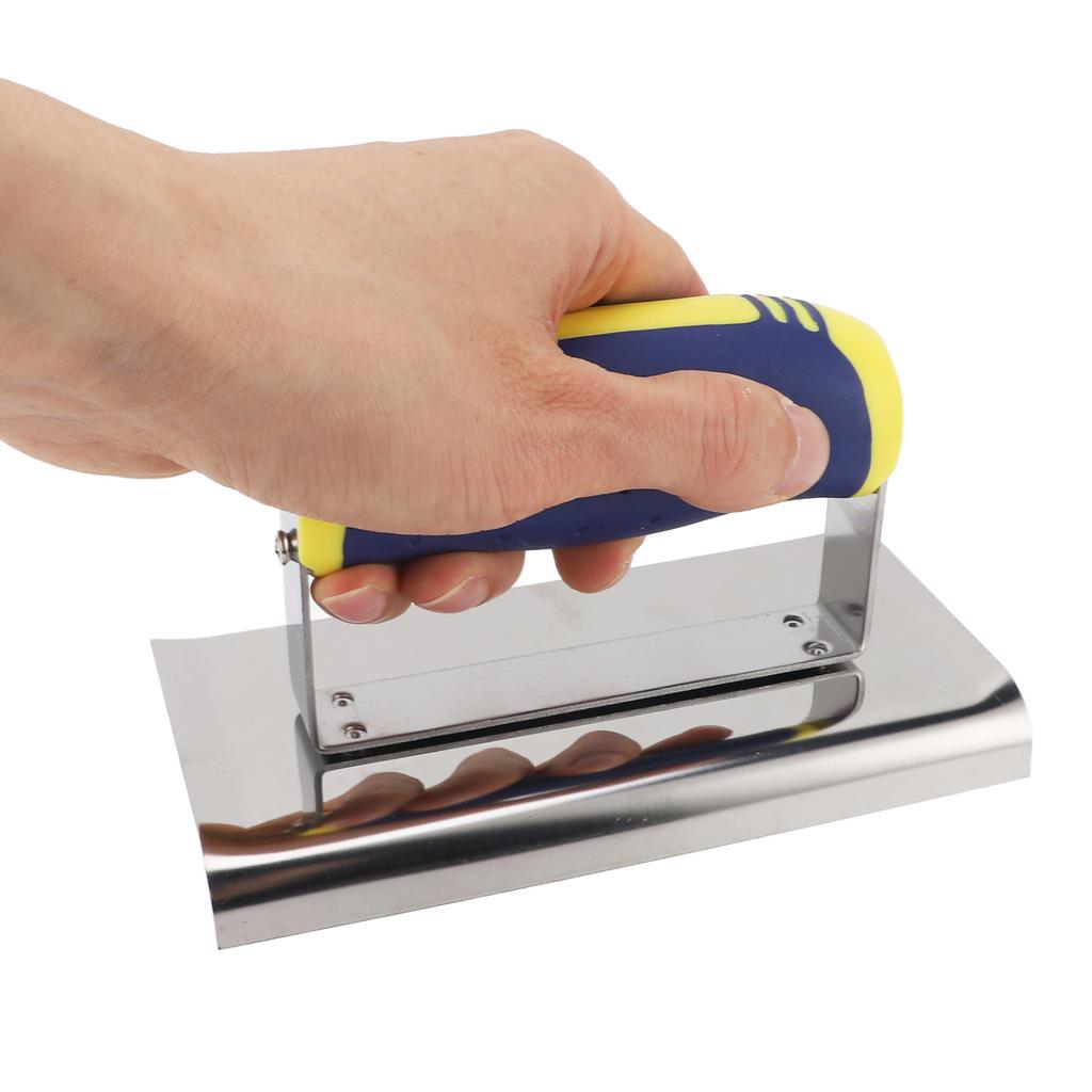 Stainless Steel Trowel Portable Flat Finishing Wall Corner Spatula with Soft Grip Handle for