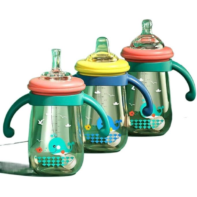 

Большой Детский Ребенок 1 Год Чашка с Соломинкой Питьевая Вода Утиный Носик 6 Месяцев Детская Бутылочка