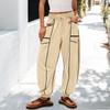 Women's Sanitary Pants, Wide Leg Pants, High Waist, Leg Cinching, Patchwork Pockets, Casual Pants