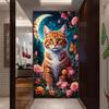 Moon Cat Flower Large Size Diamond Painting New Collection Animals Diy Full Drill Rhinestone Embroidery Mosaic Cross Stitch Kits Wall Decor