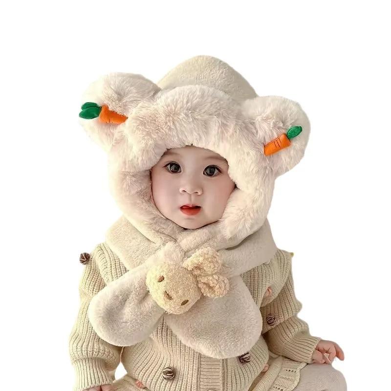 Children Hats Baby Cute Cartoon Hat Autumn Winter New Plush Hat for Newborn Baby Windproof Christmas Children's Accessories Hats