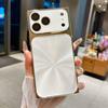 Straight Edge Aurora CD Texture Phone Case For iPhone 17 16 15 14 13 Pro Max Plus Glass Lens Protect Glossy Plating Soft Cover
