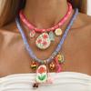 Collana con Ciondolo Bohemien Multi-Elemento alla Moda Gioielli Colorati Regali Catena per la Clavicola Collane Carine con Cordino Floreale Spiaggia
