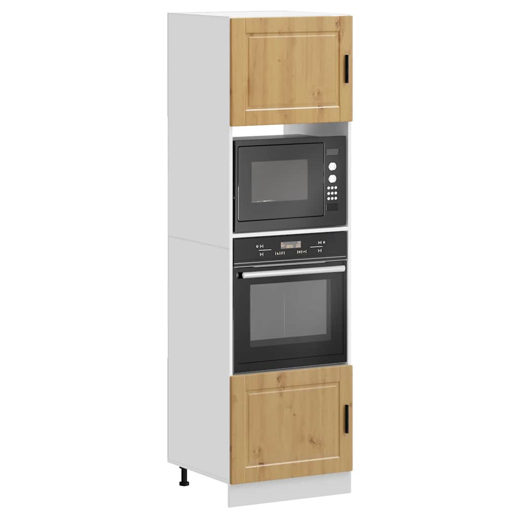Built In Oven Cabinets (2 Pcs) Porto Series Artisan Oak Wood Based Material