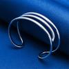Elegant 925 Sterling Silver Opening Exquisite Multi-layer Bracelet for Women's Fashion Parties and Wedding Accessories