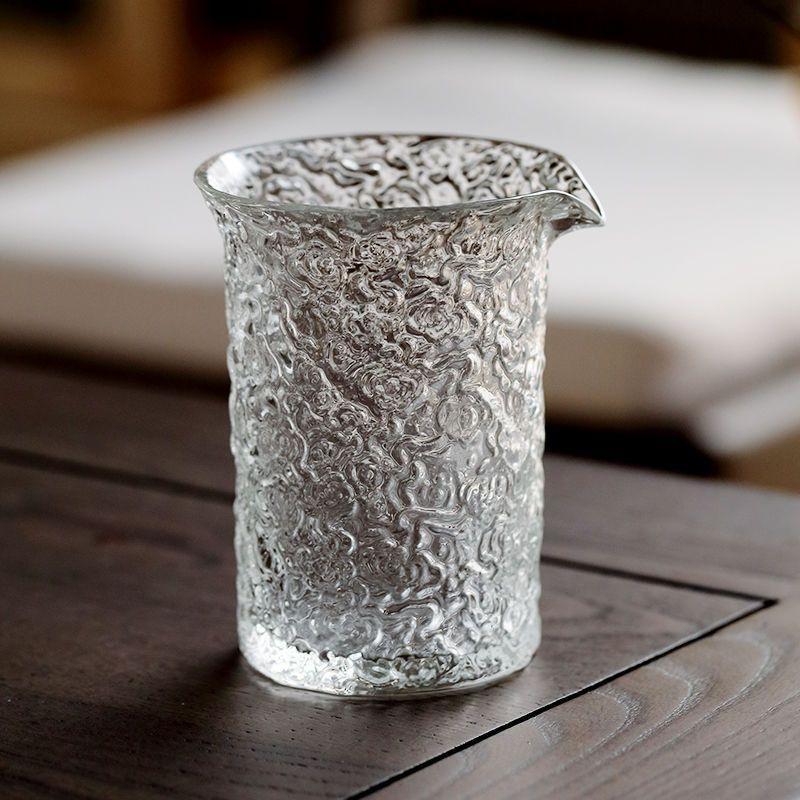 Japanese Style Propitious Cloud Texture Glass Fair Cup Heat Resistant Tea Pitcher Tea Divider Kung Fu Tea Set Teaware Accessorie