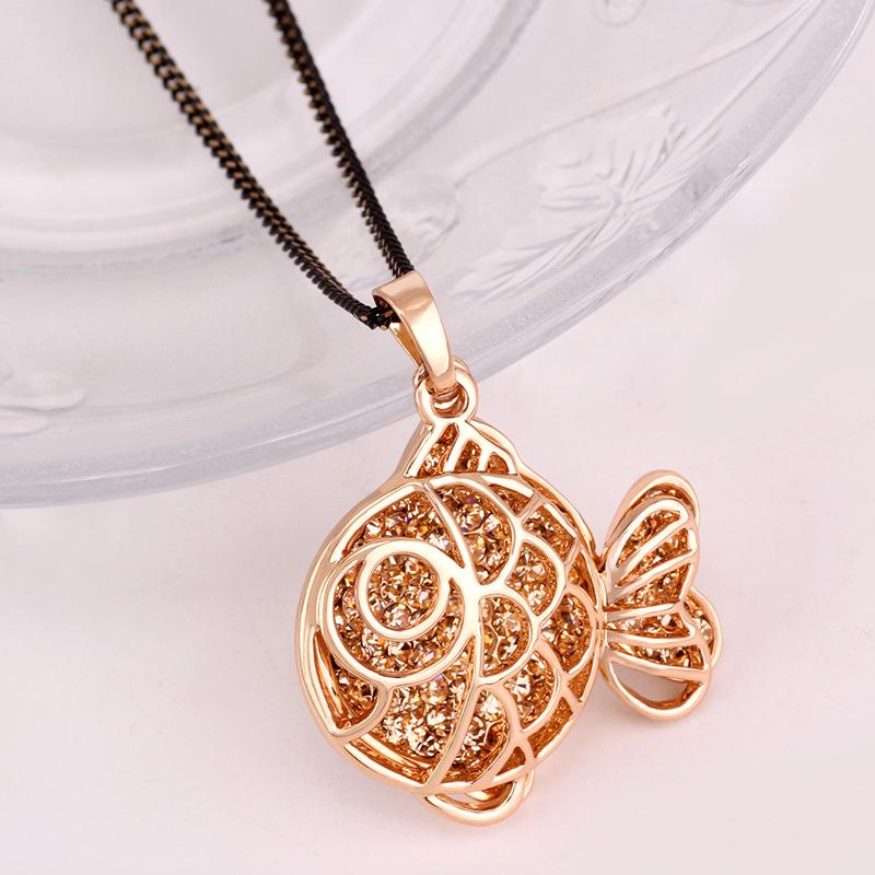 Goldfish Sweater Chain Long Personalized Necklace Women S Pendant Accessories Accessories розового золота