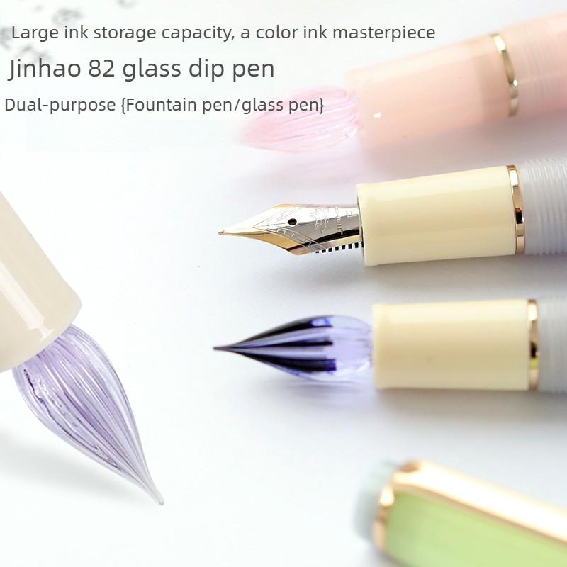 JINHAO 82 Glass Dip Pens One Stroke Two Styles with Fountain Pen Nib Ink Converters Calligraphy Pen Stationery School Supplies
