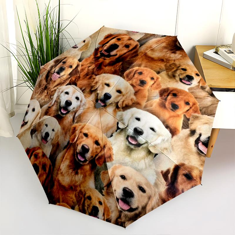 1PC cute dog pet puppy Umbrella Portable Folding Umbrella Iron Frame Hole Bone Structure Outdoor Home Umbrella A14