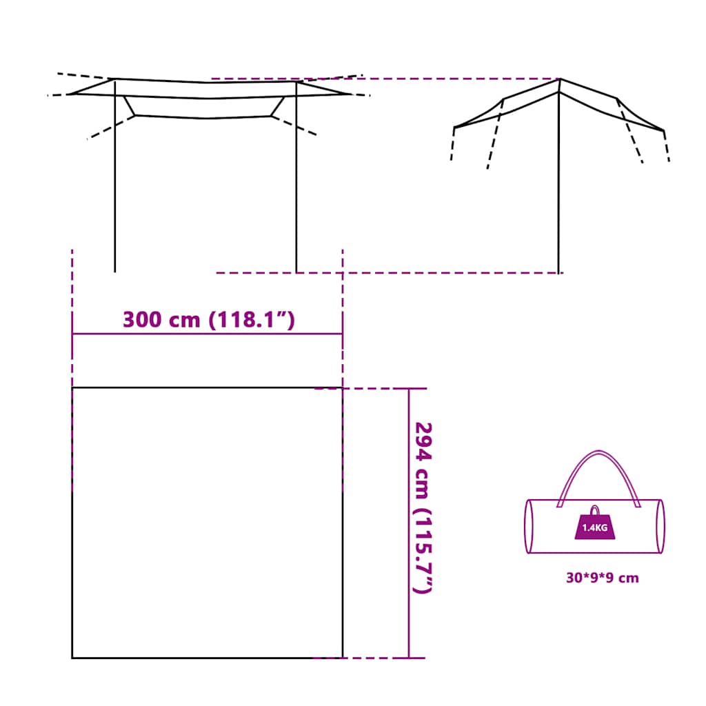 Green Tarp 300 X 294 Cm Waterproof