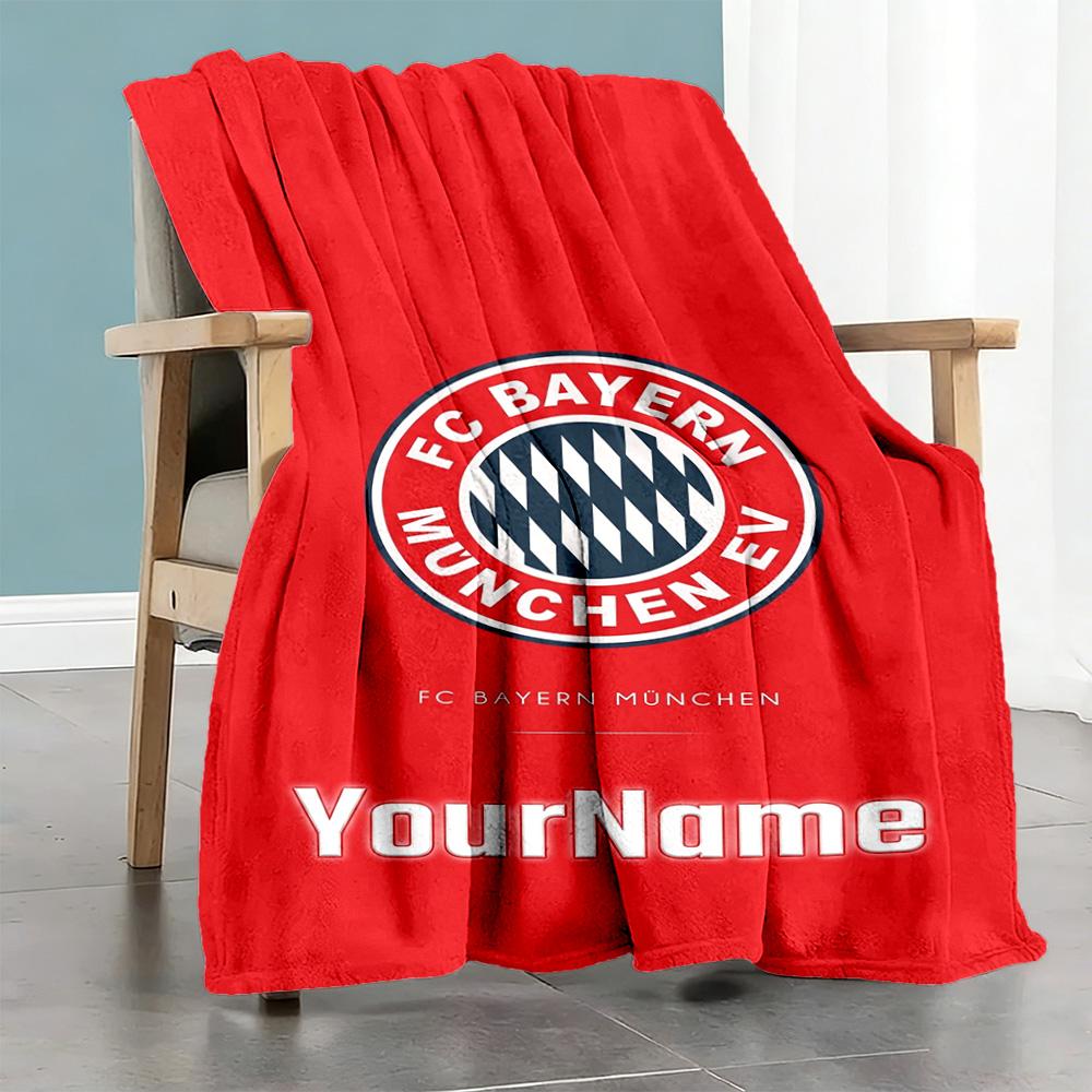 Fc Bayern München 7 Customize Your Name Blanket Gift Customizable Blanket Soft & Cozy Suitable for Seaside Bed Sofa Livingroom All-Season Use