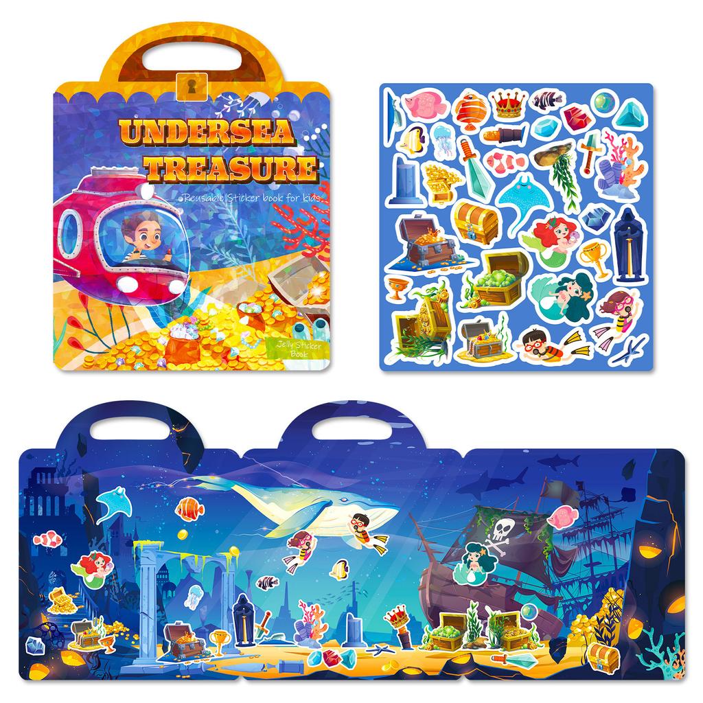 Children'S Personalized Diy Underwater Treasure Children'S Early Education Quiet Book Parent-Child Interaction Can Be Repeatedly Pasted Jelly Stickers