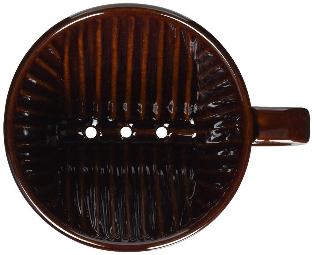 Kalita Coffee Dripper, Ceramic, Brown, 102, Serves 2-4, Made in Japan, 102-Roto Brown, Drip Equipment, Ideal for Coffee Shops, Cafes, Outdoor