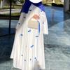 Middle East Dubai New Fashion Casual Loose Bow Embroidered Robe Long dress Belted Dress Robe
