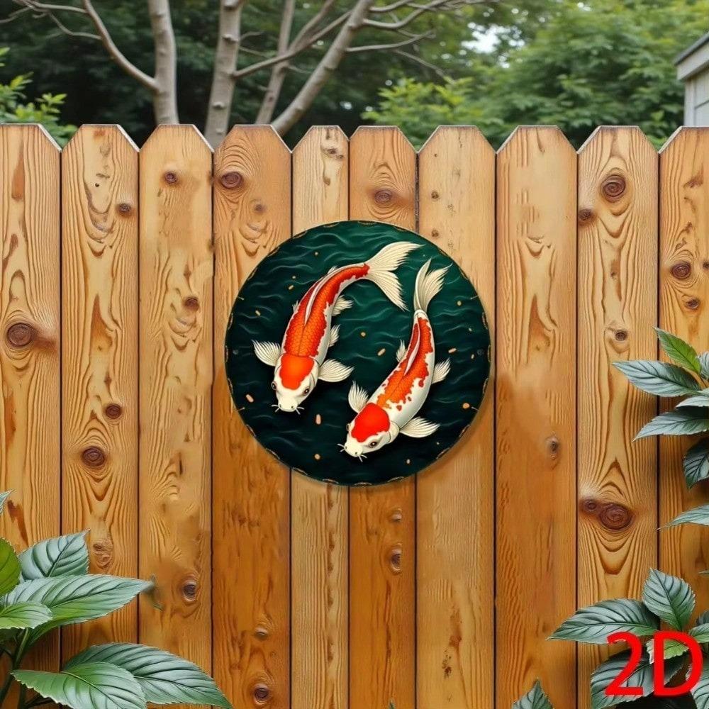 Vintage Metal Wall Art Asian Style Round Home Decor Living Room Bedroom Office