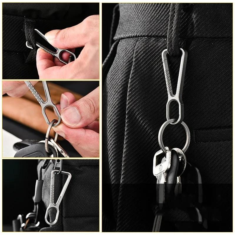 Creative Titanium Alloy Belt Buckle Keychain Outdoor Tool EDC Men's Waist Hanging Personalised Keychain