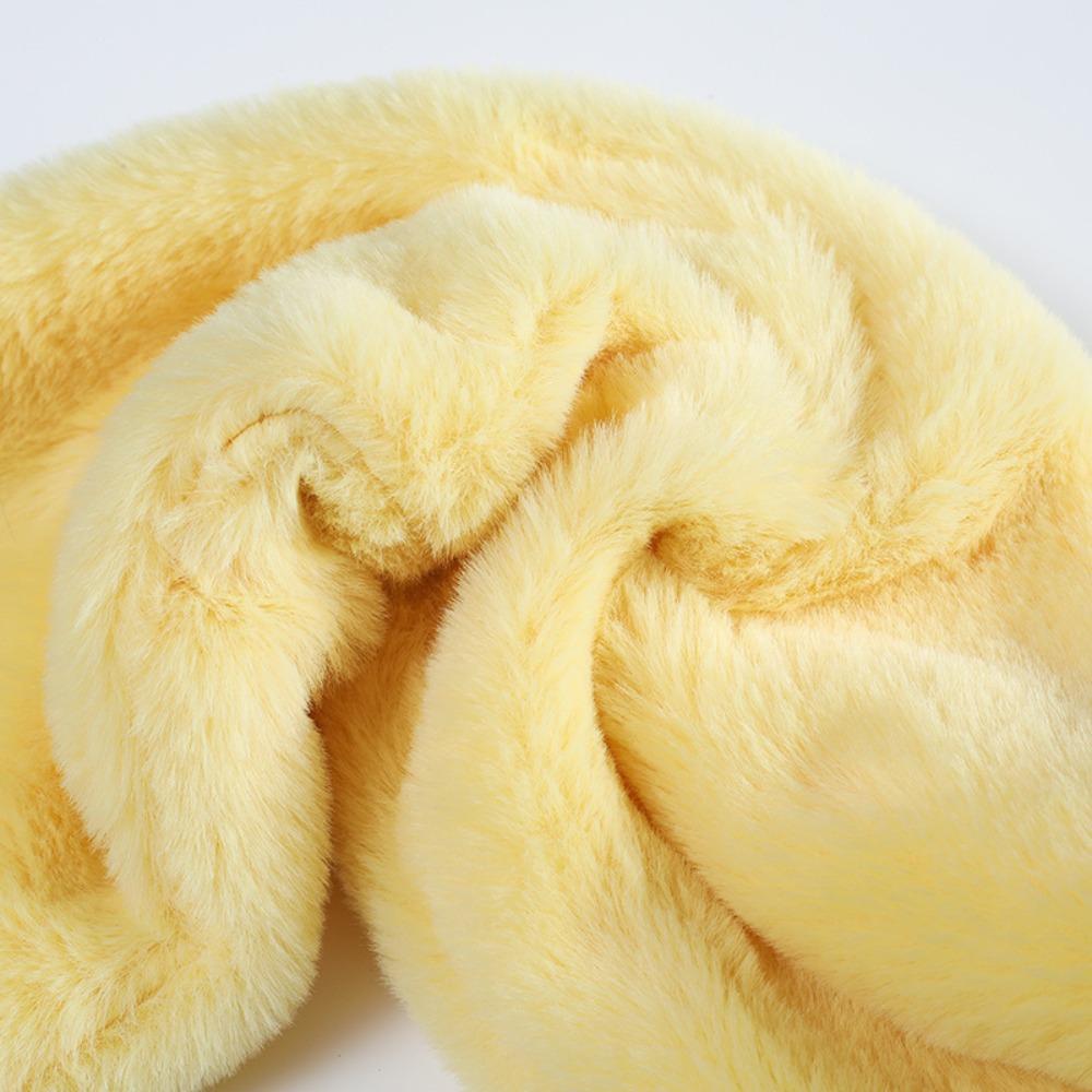 Fur Plush Girl Neckerchief Wrap Winter Solid Color Cross Scarf Warm Scarf Neck Warmer Plush Scarf