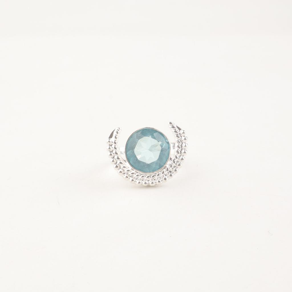 Sky Blue Topaz Gemstone 925 Sterling Silver Ring Handmade Jewelry Gift For Women RR-48-2
