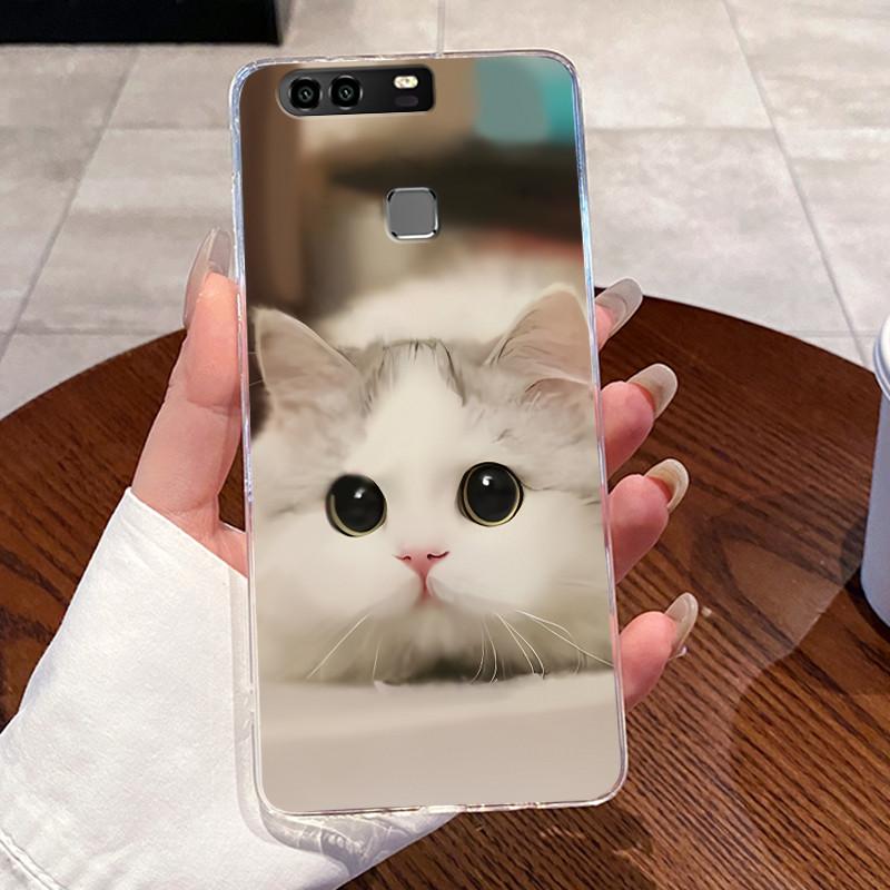 Jelly Casing For Huawei P9 / P9 Plus / P10 / P10 PLUS Funda Clear Silicone Soft TPU Back Cover Cute Cat Rabbit Protective Case