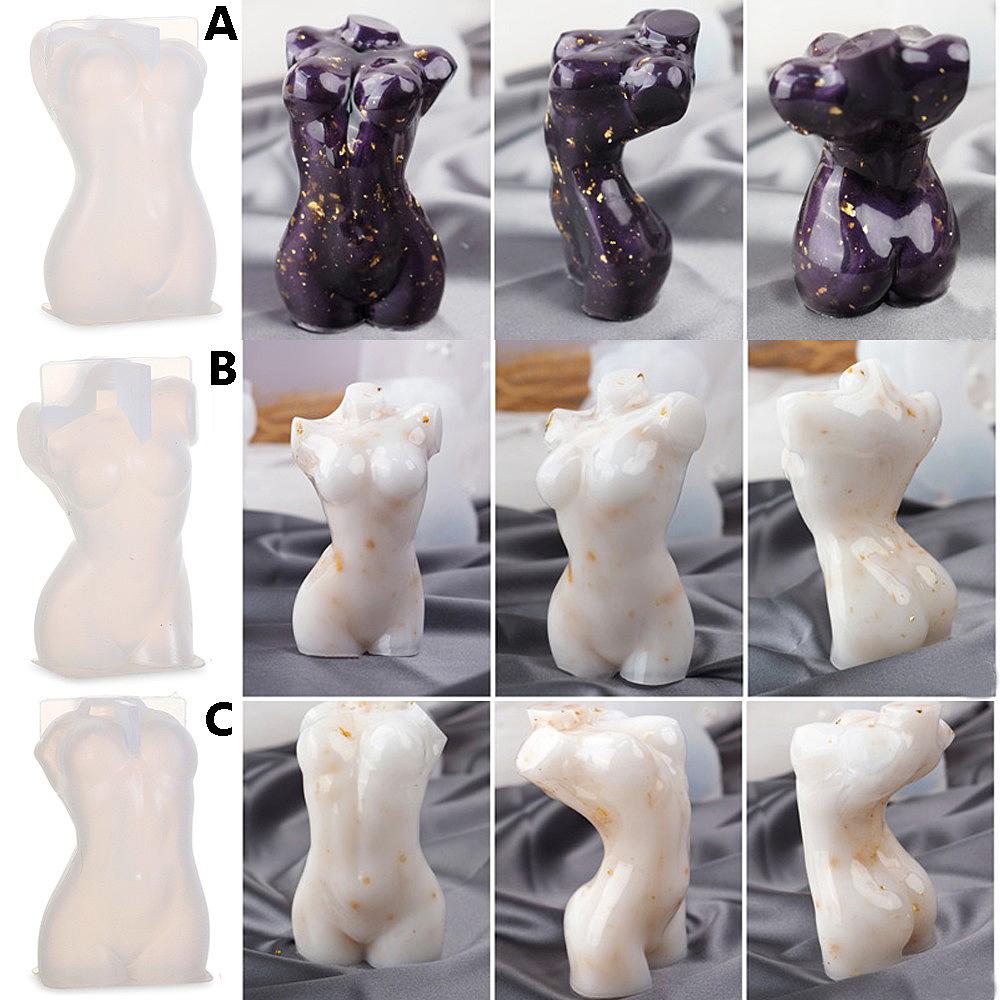 Silicone Human Body Mold 3D Body Candle Mold for Making DIY Soap Candle Plaster Art Craft Open Mold Male I