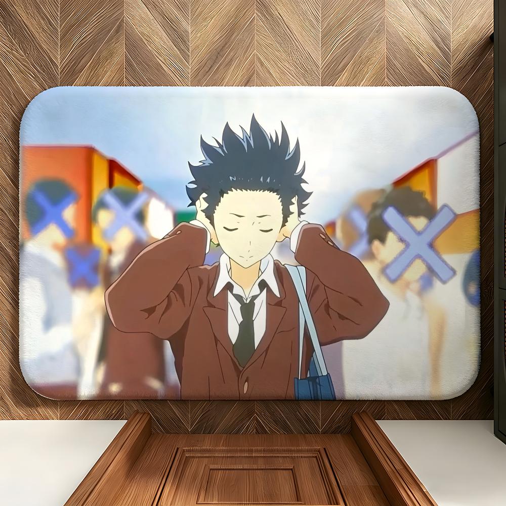 Anime A-A S-Silent V-Voice Floor Mat Soft Flannel Floor Mat Suitable for Entryways, Living Rooms, Bedrooms, and Bathrooms